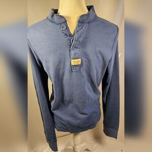 Vintage Abercrombie and Fitch blue long sleeve Henley muscle shirt